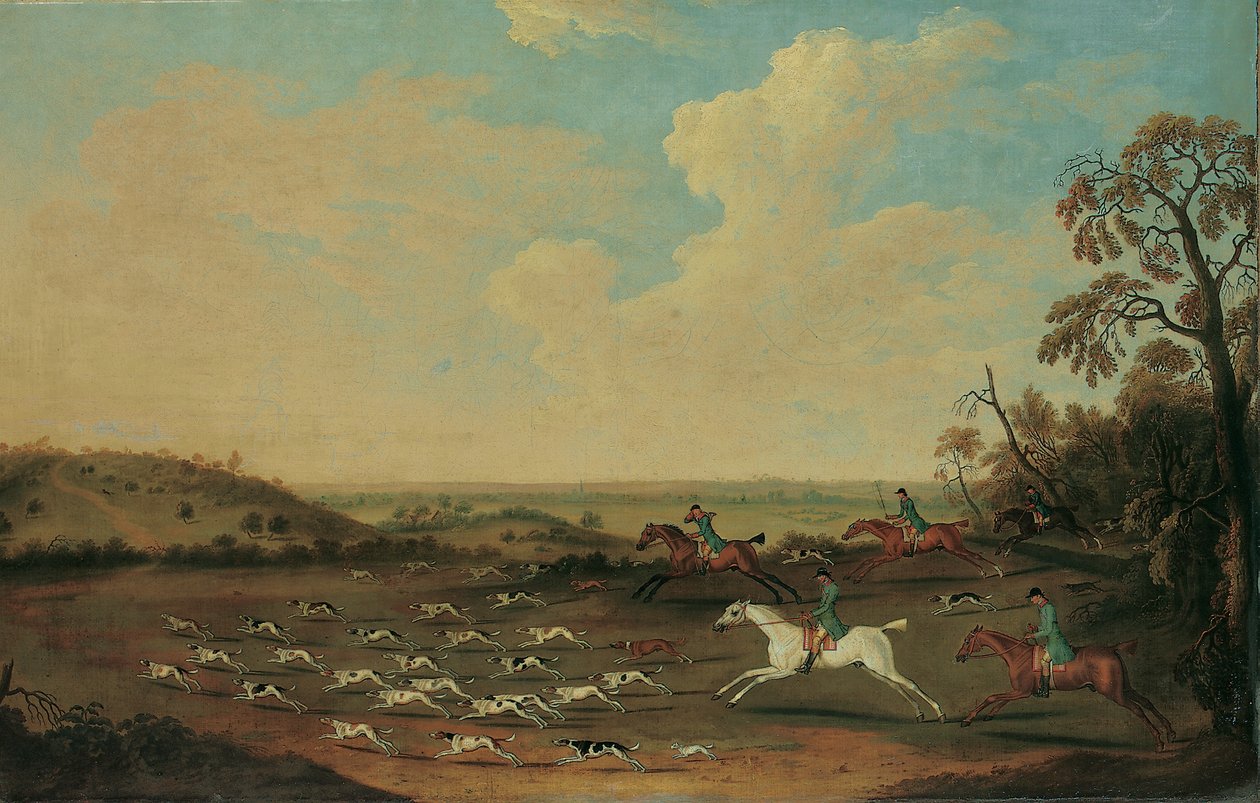 Polowanie w pełnym płaczu w Quorley, Hampshire, ok. 1770 r. autorstwa James Seymour