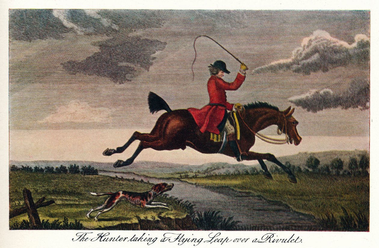 Łowca wykonujący skok przez strumyk, c1740, 1922 autorstwa James Seymour