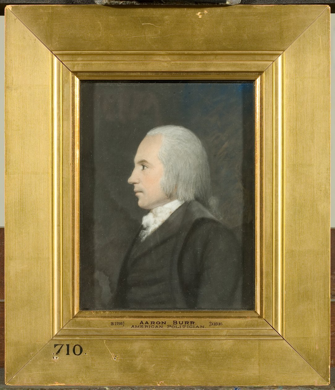 Aaron Burr, ok. 1797 (kolor pastelowy na szarym papierze) autorstwa James Sharples