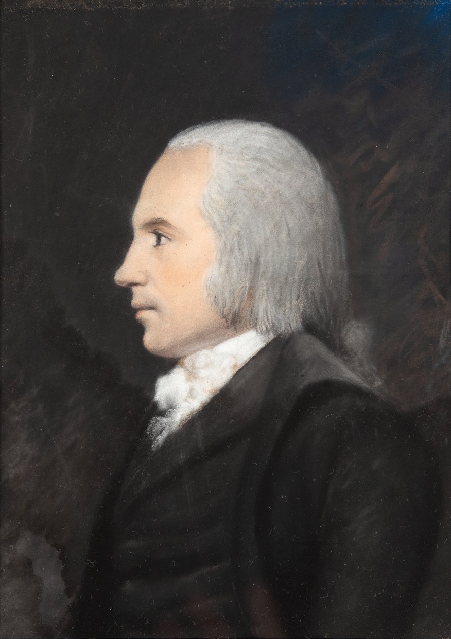 Aaron Burr, ok. 1797 (kolor pastelowy na szarym papierze) autorstwa James Sharples