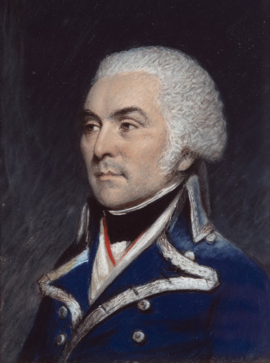 Nieznany oficer marynarki (pastel na szarym papierze) autorstwa James Sharples