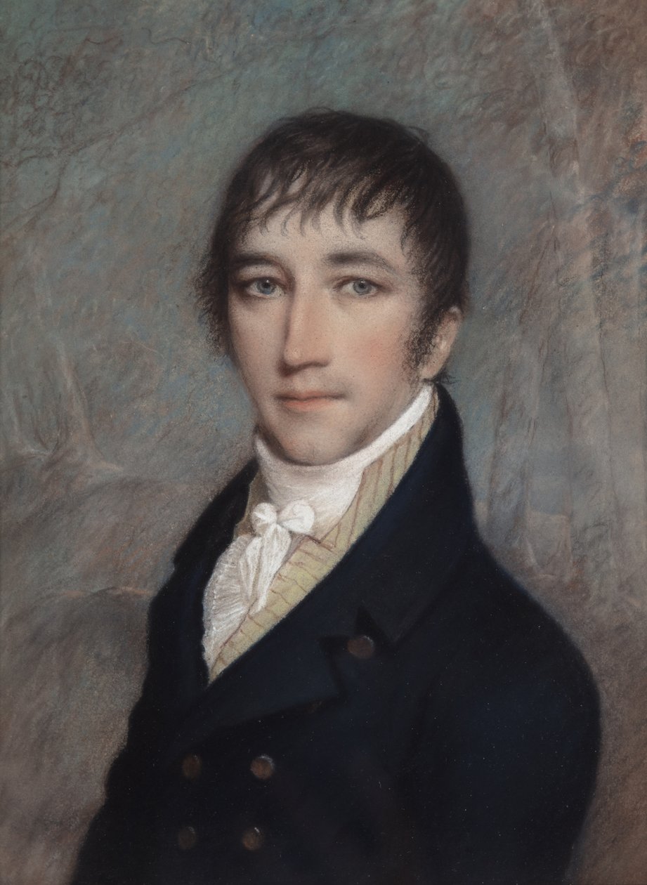 Clement Clarke Moore, 3/1810 (pastel na szarym papierze) autorstwa James Sharples