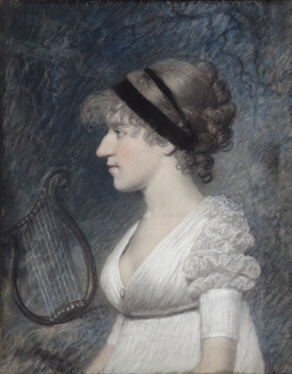 Miss Bush (pastel na szarym papierze) autorstwa James Sharples