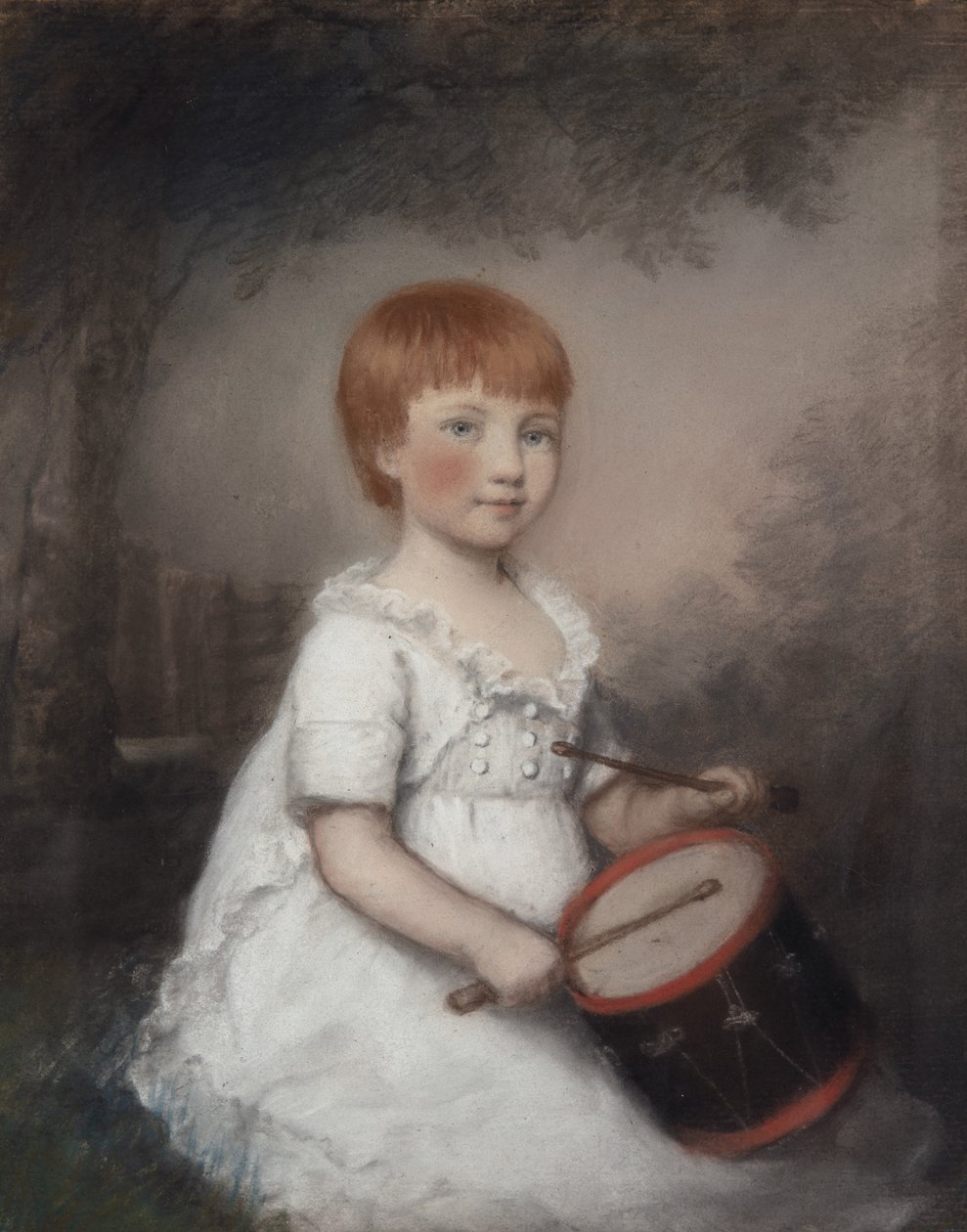 Miss Collard jako dziecko (pastel na szarym papierze) autorstwa James Sharples
