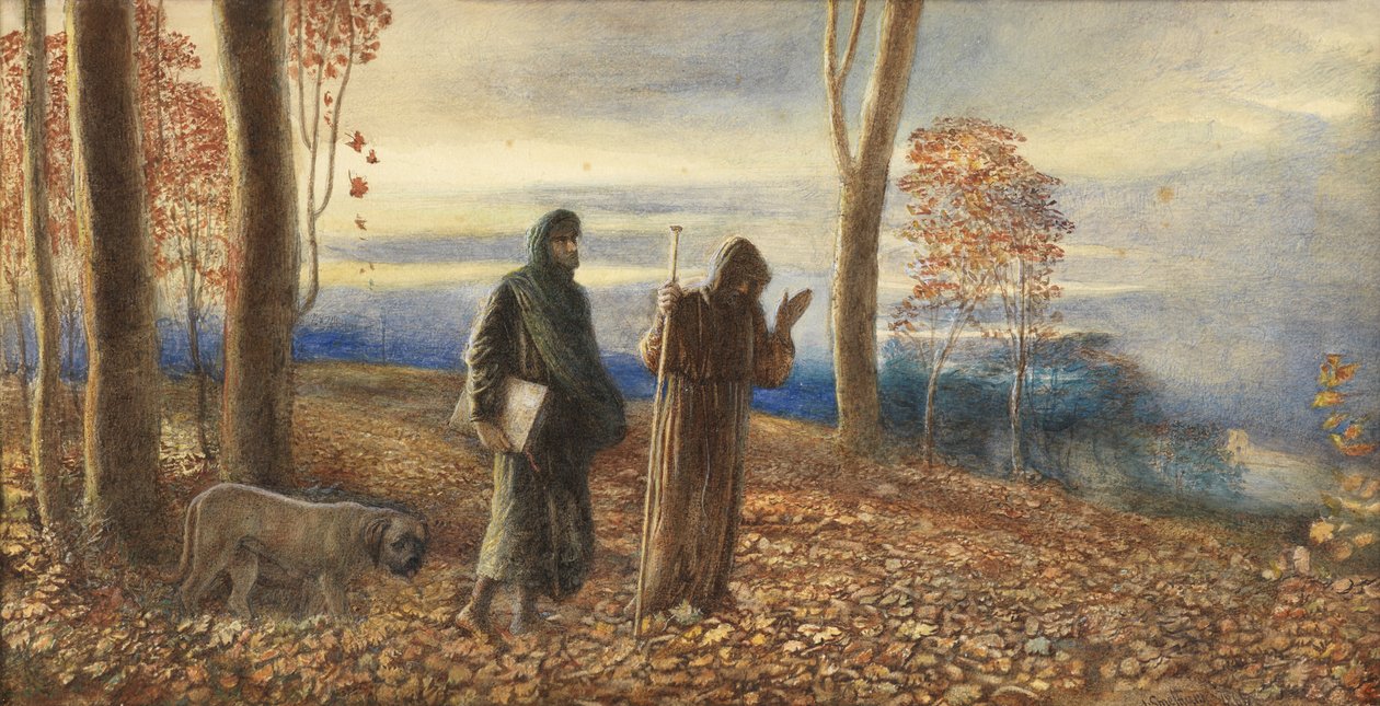 Dante i Virgil w Vallombrosie, 1866 autorstwa James Smetham