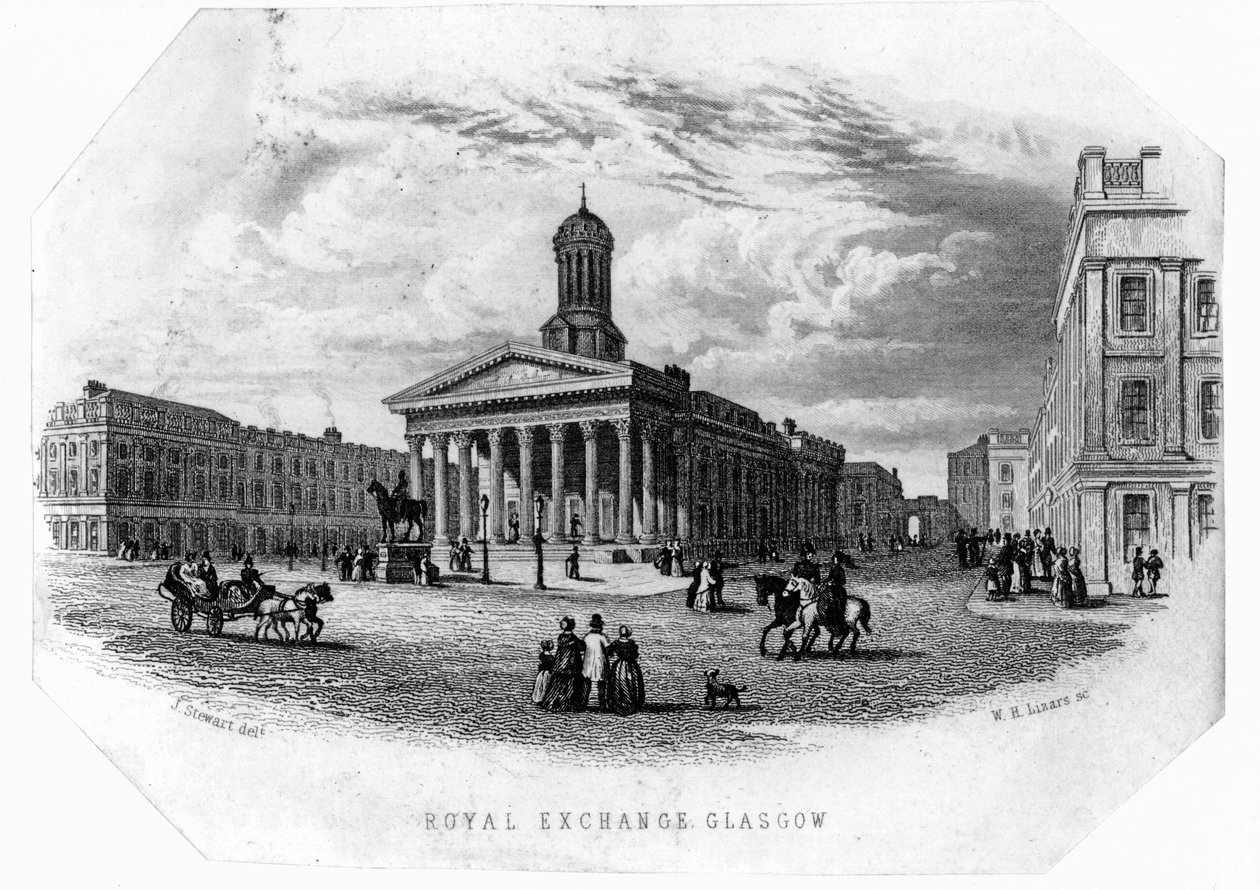 The Royal Exchange, Glasgow, grawerowane przez William Home Lizars autorstwa James Stewart