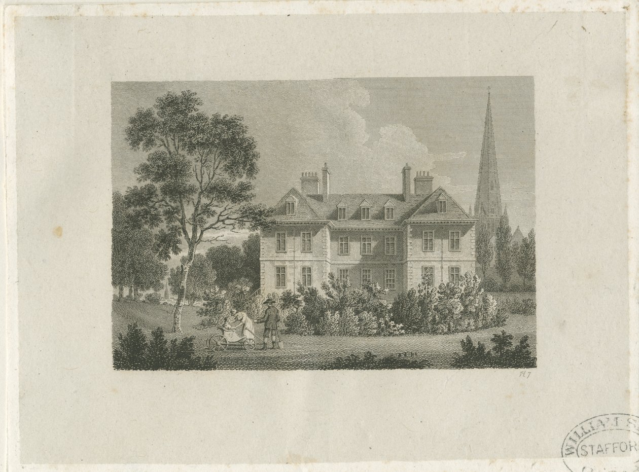 Lichfield - Pałac Biskupi w The Close: grawerowanie, nd [c 1816] (druk) autorstwa James Storer