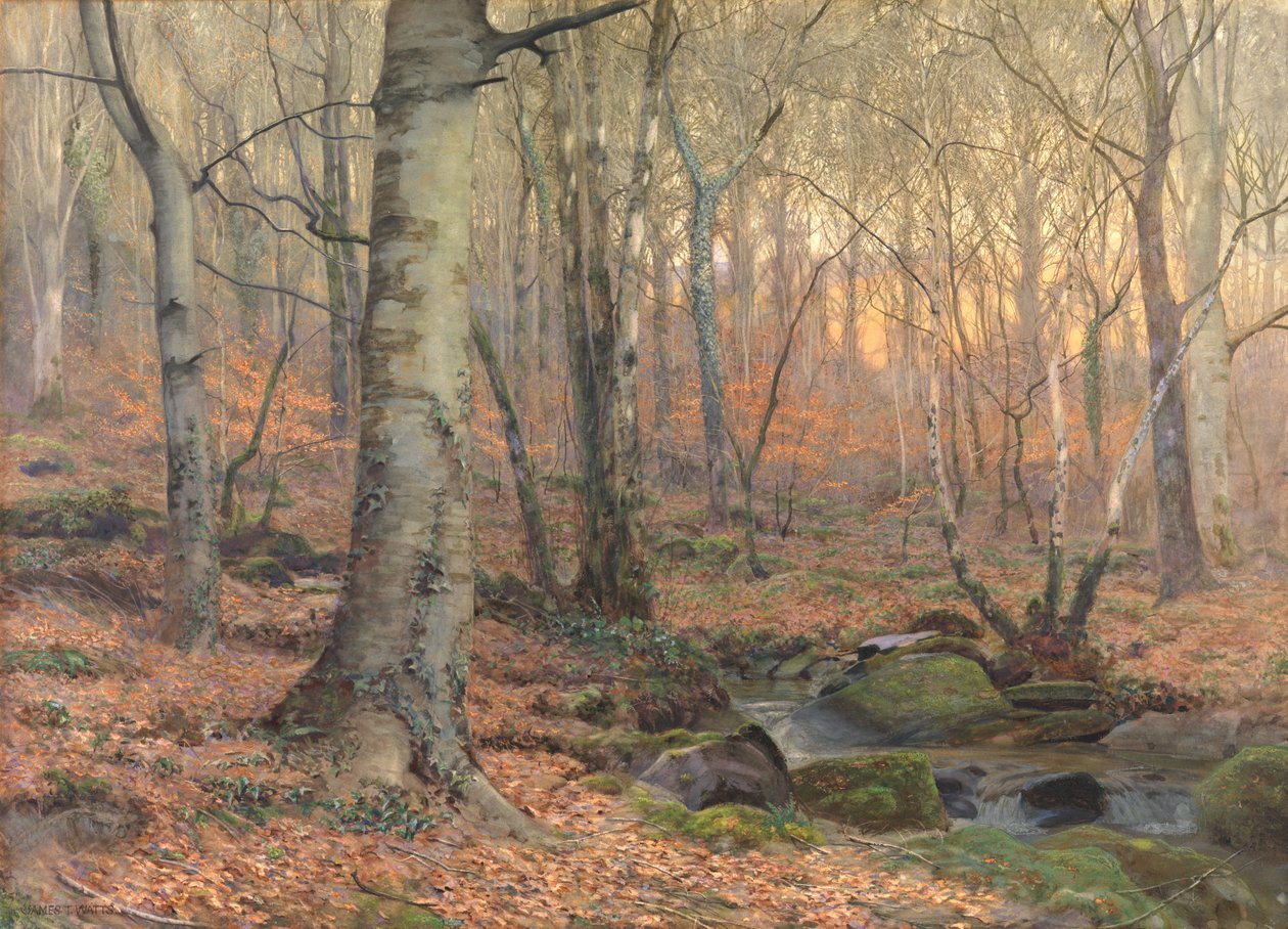 Russet and Grey: walijski buk (w/c) autorstwa James Thomas Watts