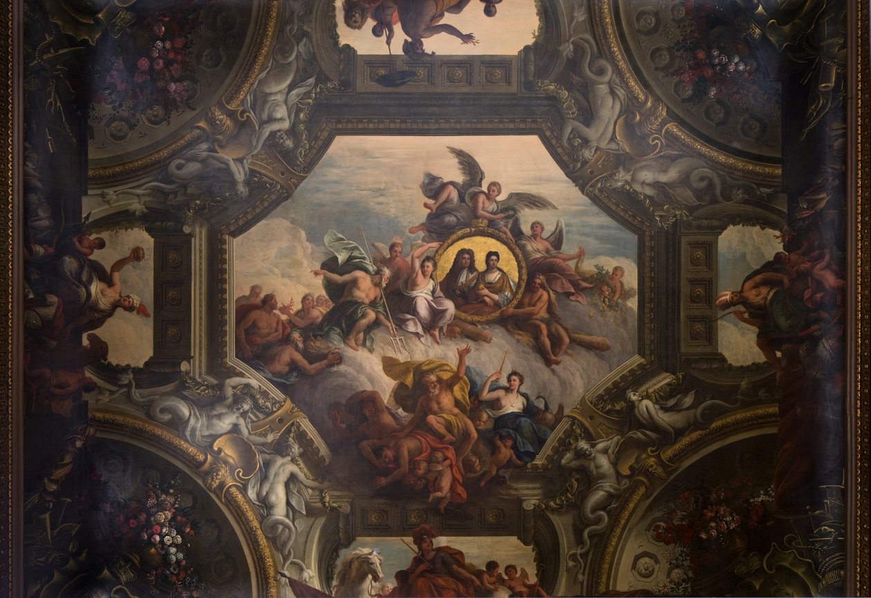 Strop Sali Górnej w Sali Malowanej, ok.1707-27 (malarstwo ścienne) autorstwa James Thornhill