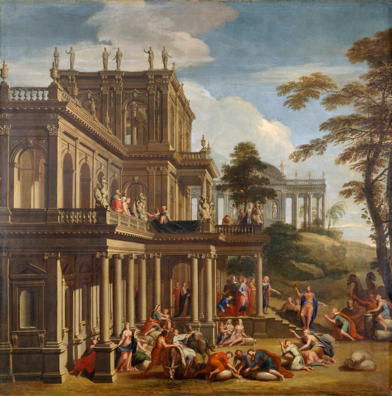Józef i jego bracia - Odkrycie kielicha ok. 1705 r. (olej na płótnie) autorstwa James Thornhill