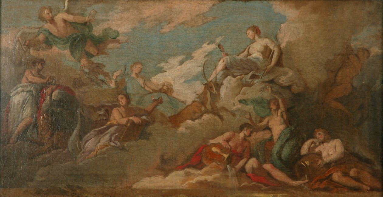 Czas, roztropność i czujność, ok. 1716 (olej na płótnie) autorstwa James Thornhill