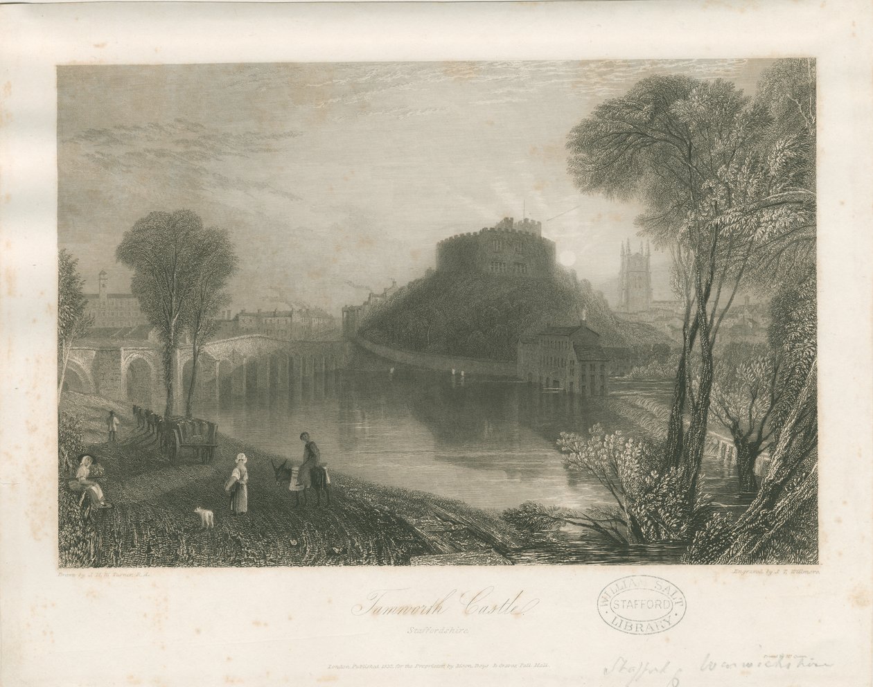 Zamek Tamworth: staloryt, bd [ok. 1832] autorstwa James Tibbitts Willmore