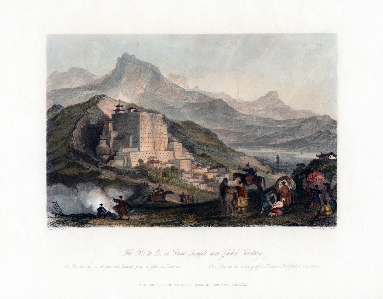 „Poo Ta La, czyli Wielka Świątynia w pobliżu Zhehol, Tartary”, Chiny, ok. 1840 r. autorstwa James Tingle