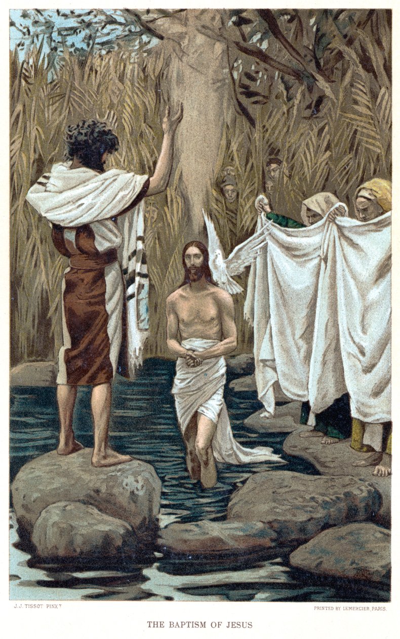 Chrzest Jezusa przez Jana Chrzciciela, c1890 autorstwa James Tissot