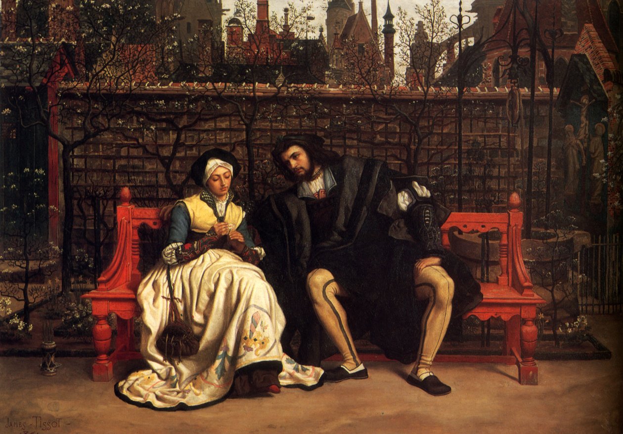 Faust i Marguerite w ogrodzie autorstwa James Tissot