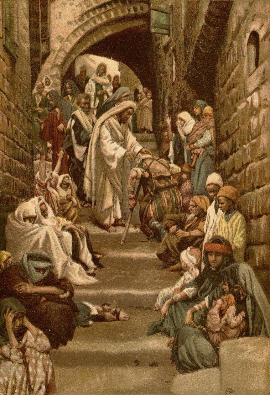 W wioskach przynoszono do Niego chorych autorstwa James Tissot