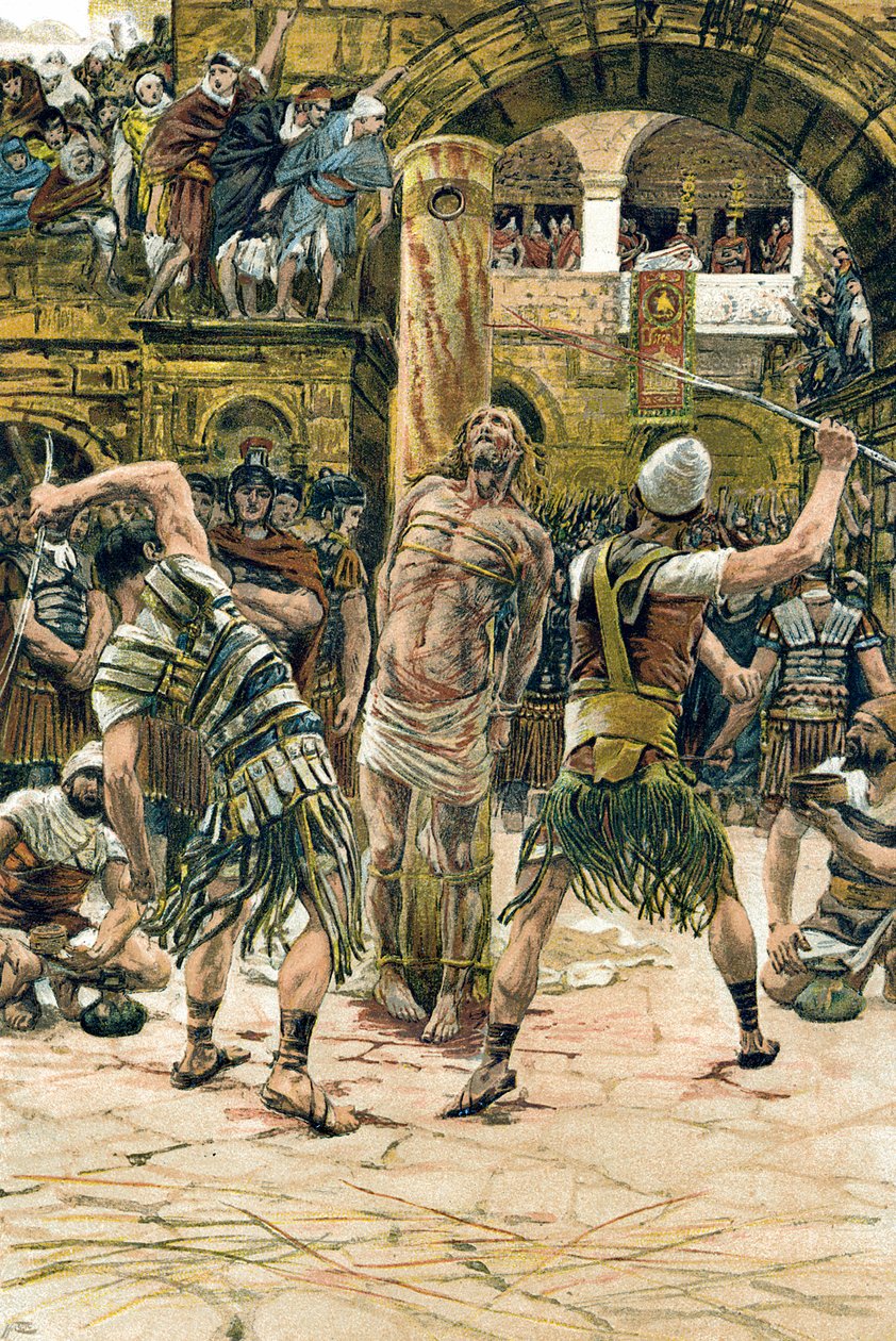 Jezus biczowany w twarz, ok. 1897 r. autorstwa James Tissot