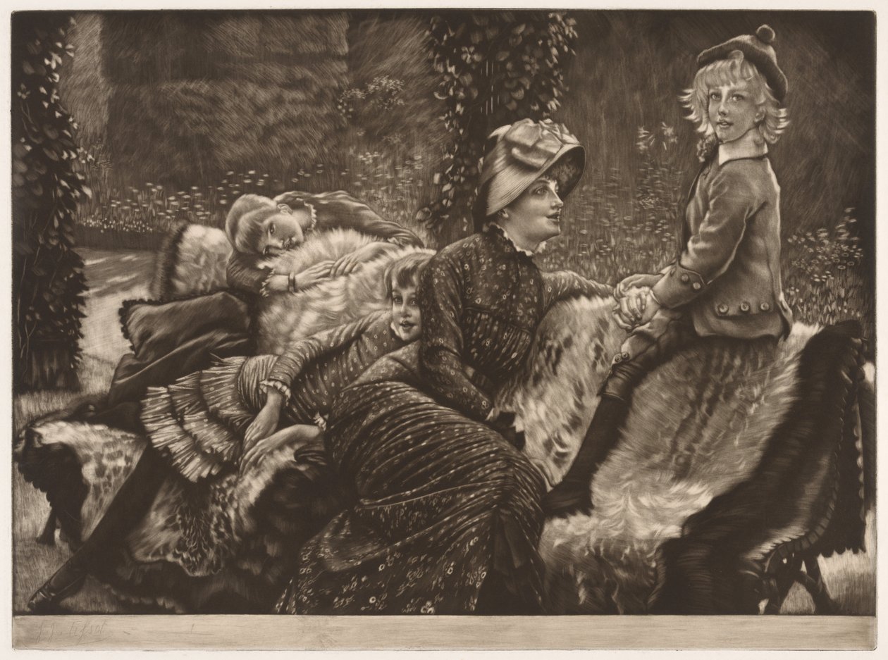 Ławka ogrodowa autorstwa James Tissot
