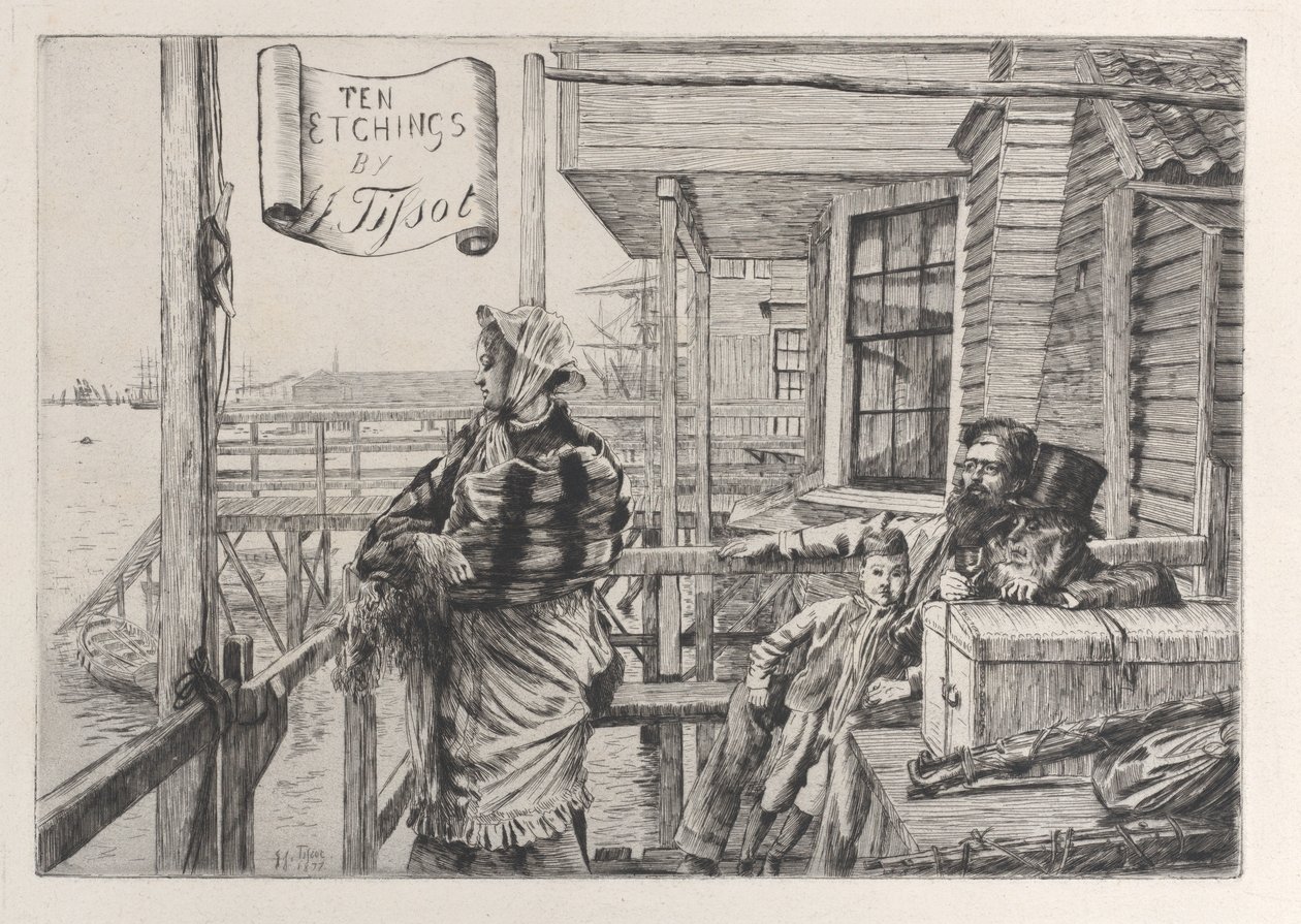 The Three Crows Inn, Gravesend, 1877. autorstwa James Tissot
