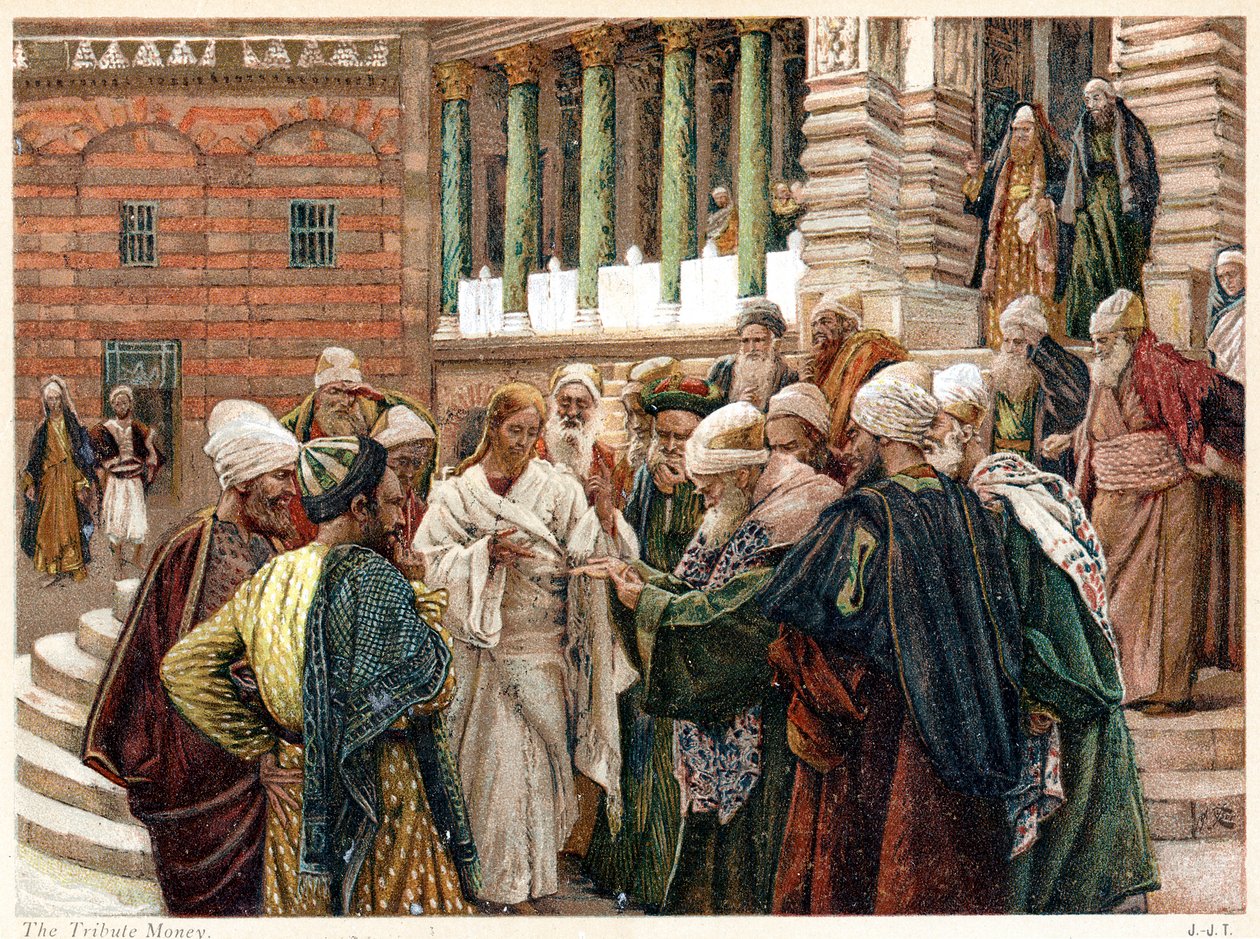 Pieniądze na daninę, c1890 autorstwa James Tissot