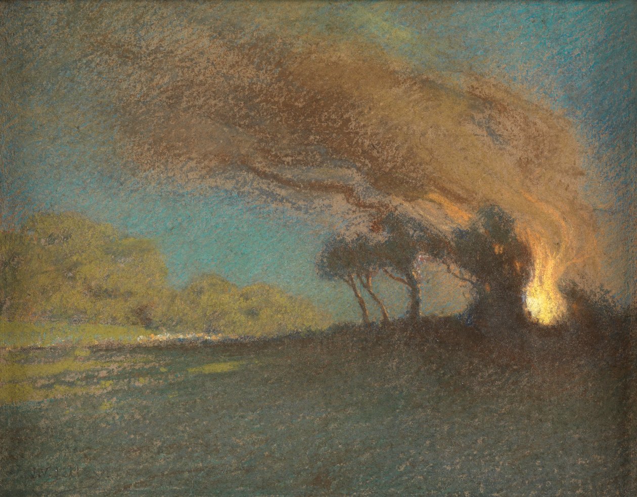 Płonący krzew (pastelowy) autorstwa James Valentine Jelley