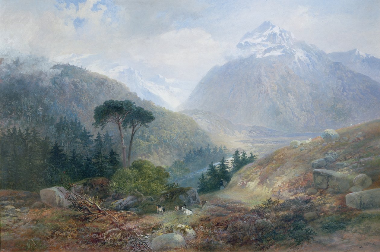 Widok w kierunku Fenderthal, Tyrol, 1870 r. autorstwa James Vivien de Fleury