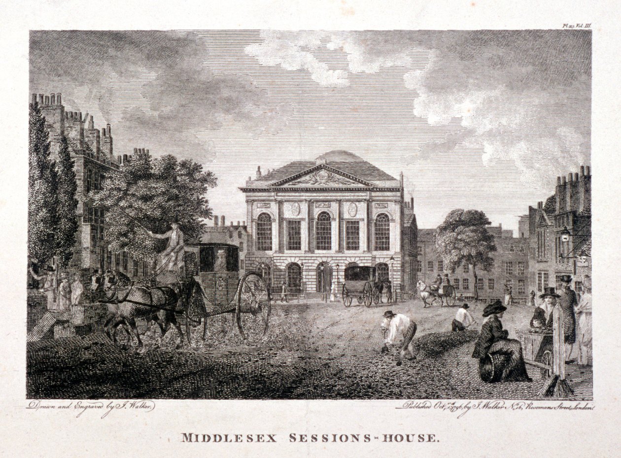 Clerkenwell Green, Finsbury, Londyn, 1796 autorstwa James Walker