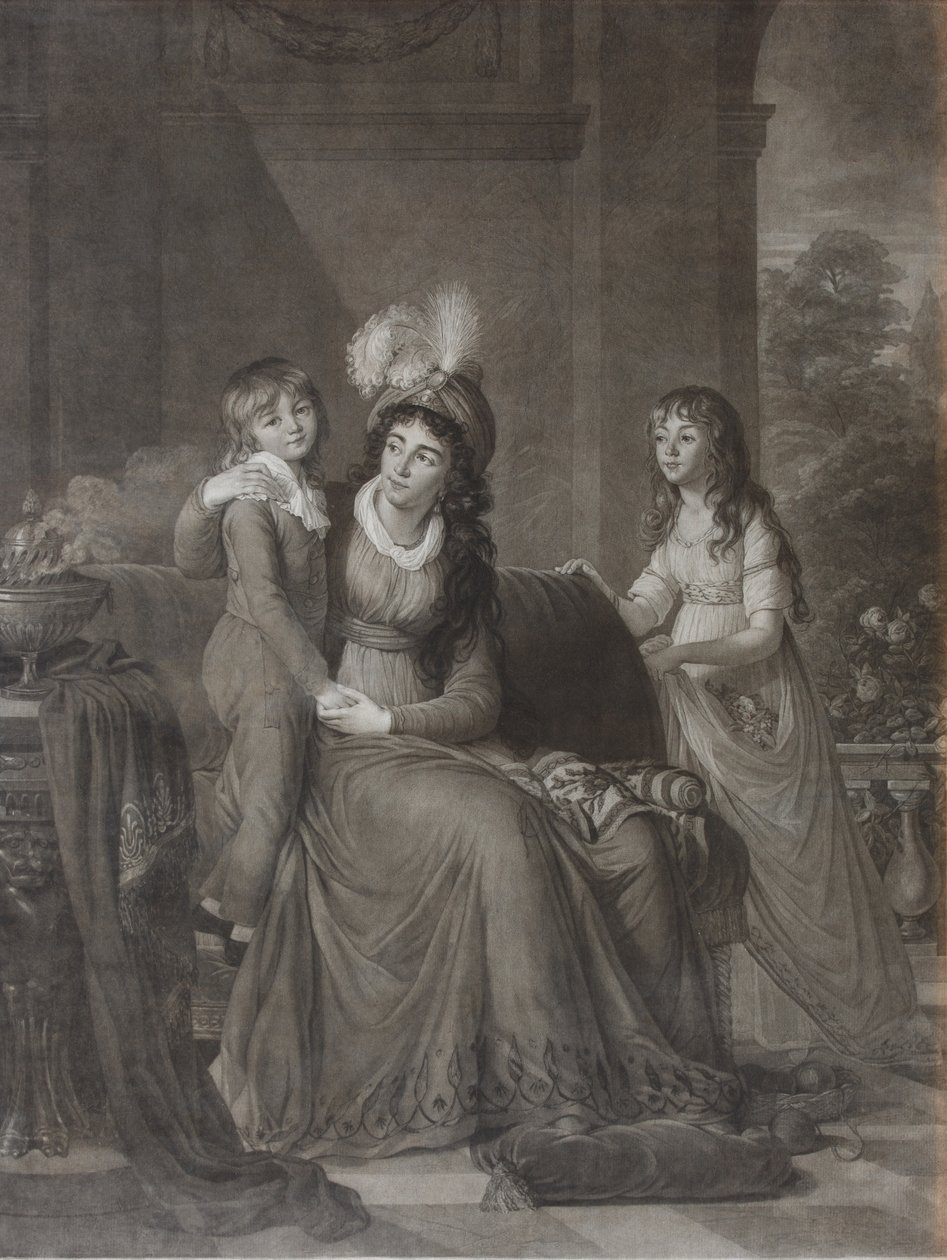 Portret Ekateriny Siergiejewny Samojlovej, z domu Trubetskaya 1763-1830 z dziećmi, 1797 autorstwa James Walker