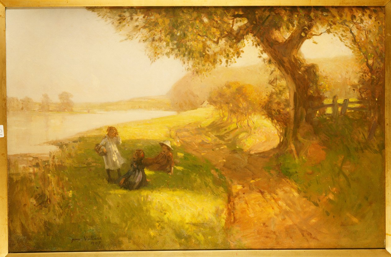 Letni Dzień - Dzieci nad brzegiem Tweedu, 1907 autorstwa James Wallace