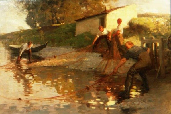Tweed rybacy łososia autorstwa James Wallace