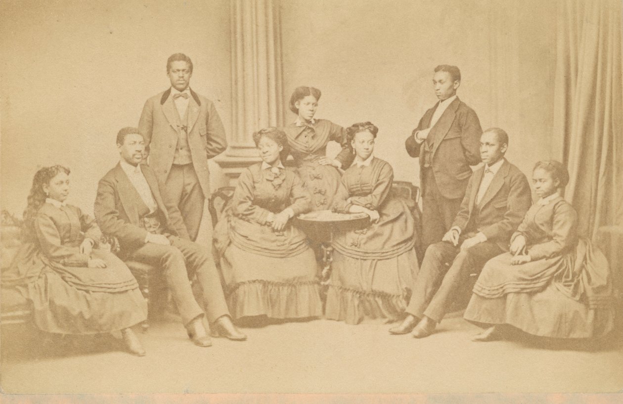 Carte-de-visite Śpiewaków Jubileuszowych, 1872, wydrukowana później. autorstwa James Wallace Black