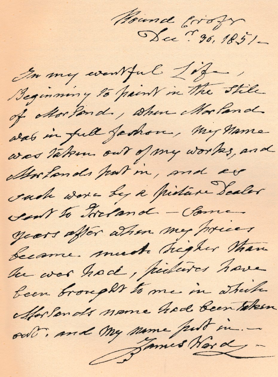 List od Jamesa Warda, 1851 1904 autorstwa James Ward
