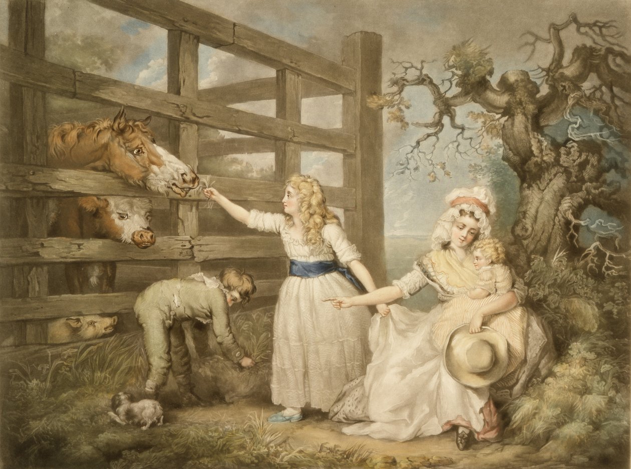 Dzieci współczujące, grawerowane przez Williama Warda (1766-1826) 1793 autorstwa James Ward