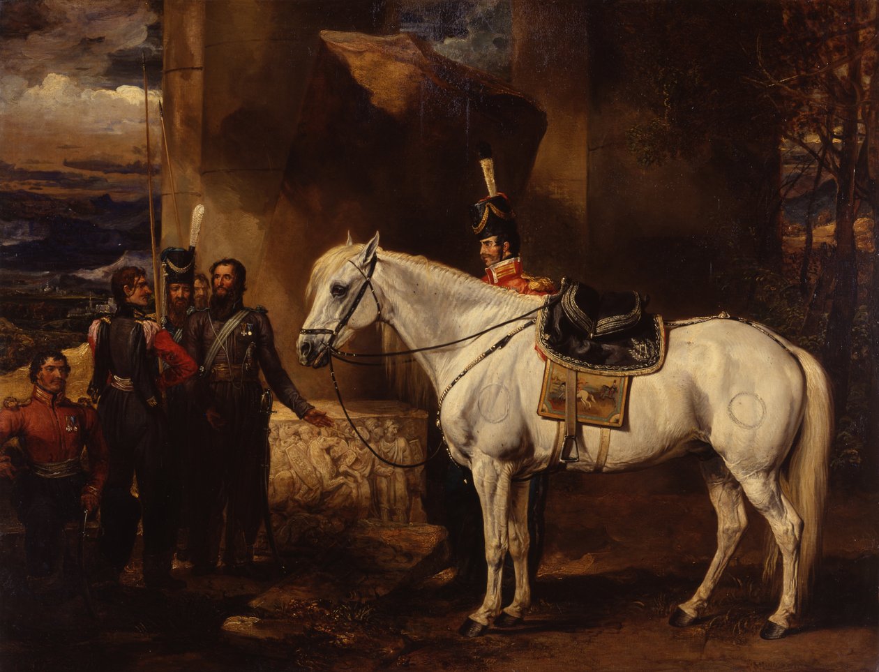 Ulubiony ładowacz hrabiego Platoffa i pięciu jego kozaków, ok. 1815 (olej na płótnie) autorstwa James Ward