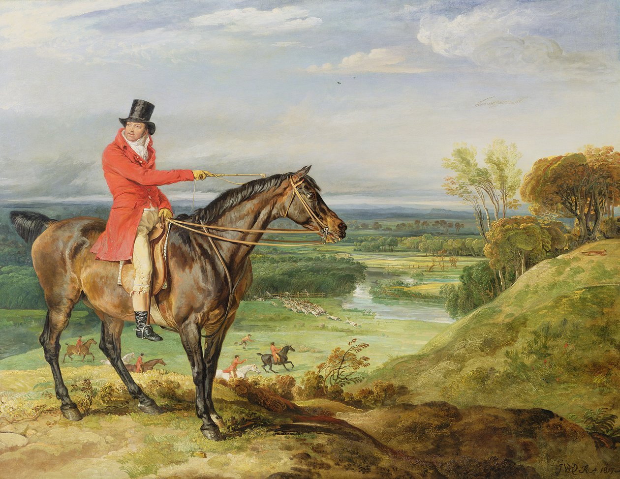 John Levett poluje w parku w Wychnor, Staffordshire autorstwa James Ward