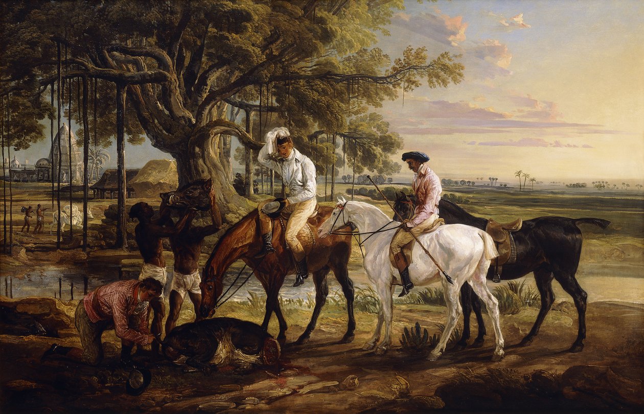 Sir Charles Blunt podczas śmierci dzika, 1816 r autorstwa James Ward