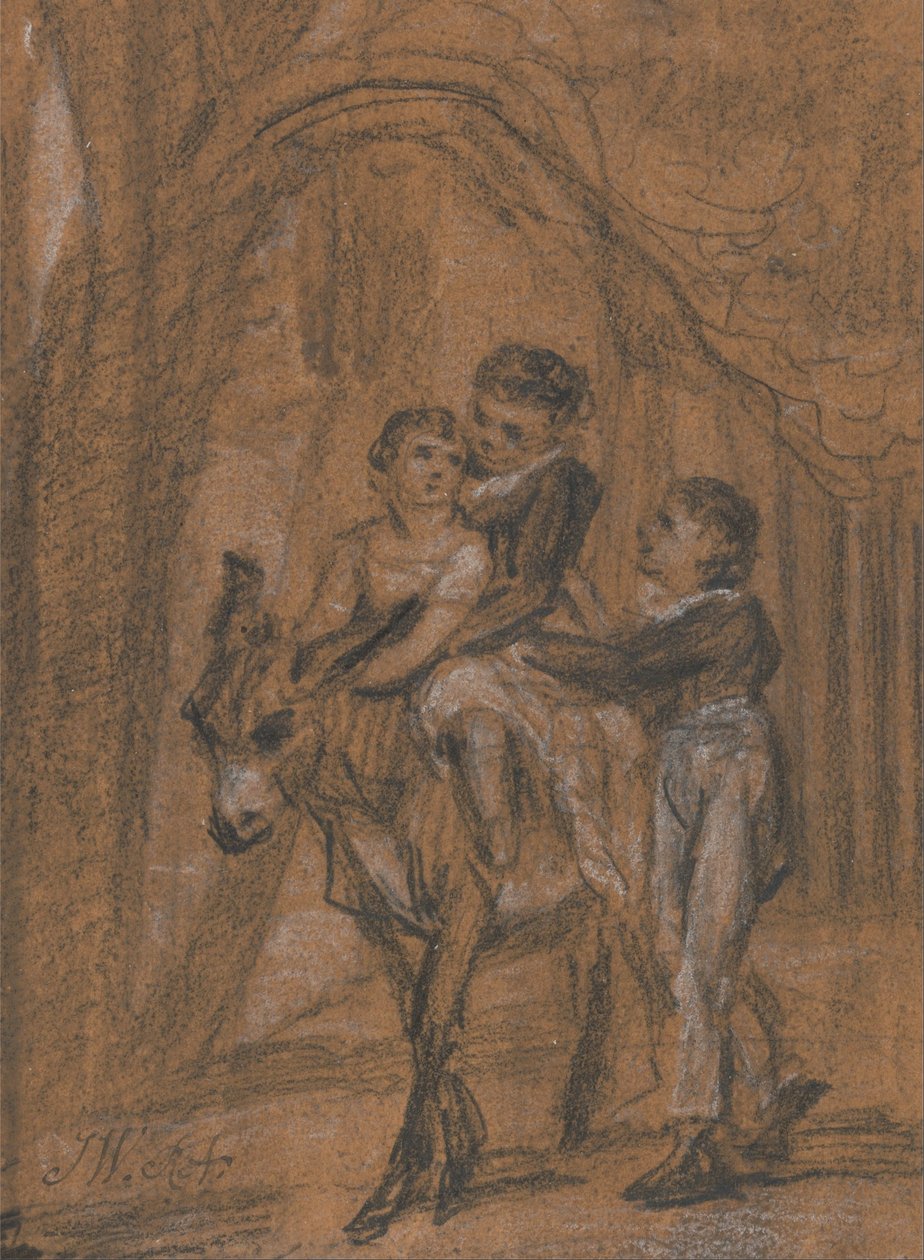 Studium do obrazu olejnego "Dzieci Theophilusa Levitta, Esquire". (Były to dzieci Theophilusa Levetta ze Staffordshire, częstego mecenasa Warda). autorstwa James Ward