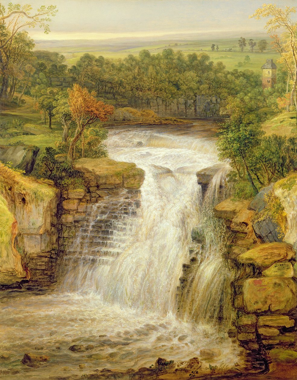 Falls of the Clyde po powodzi, 1852 autorstwa James Ward