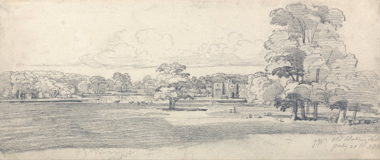 The Old Hall, Tabley, otoczony parkiem, 20 lipca 1814 r. (1819) autorstwa James Ward