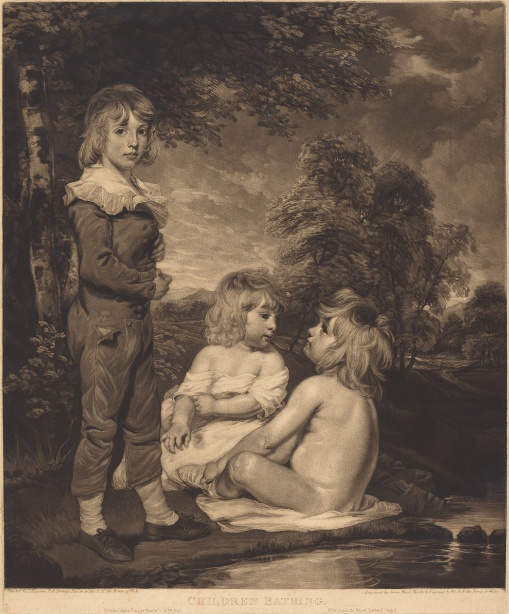 Kąpiące się dzieci (Dzieci Hoppnera) autorstwa James Ward after John Hoppner