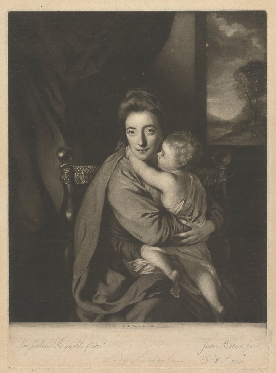 Caroline Curzon (z domu Colyear), Lady Scarsdale i jej syn, Honorowy John Curzon autorstwa James Watson