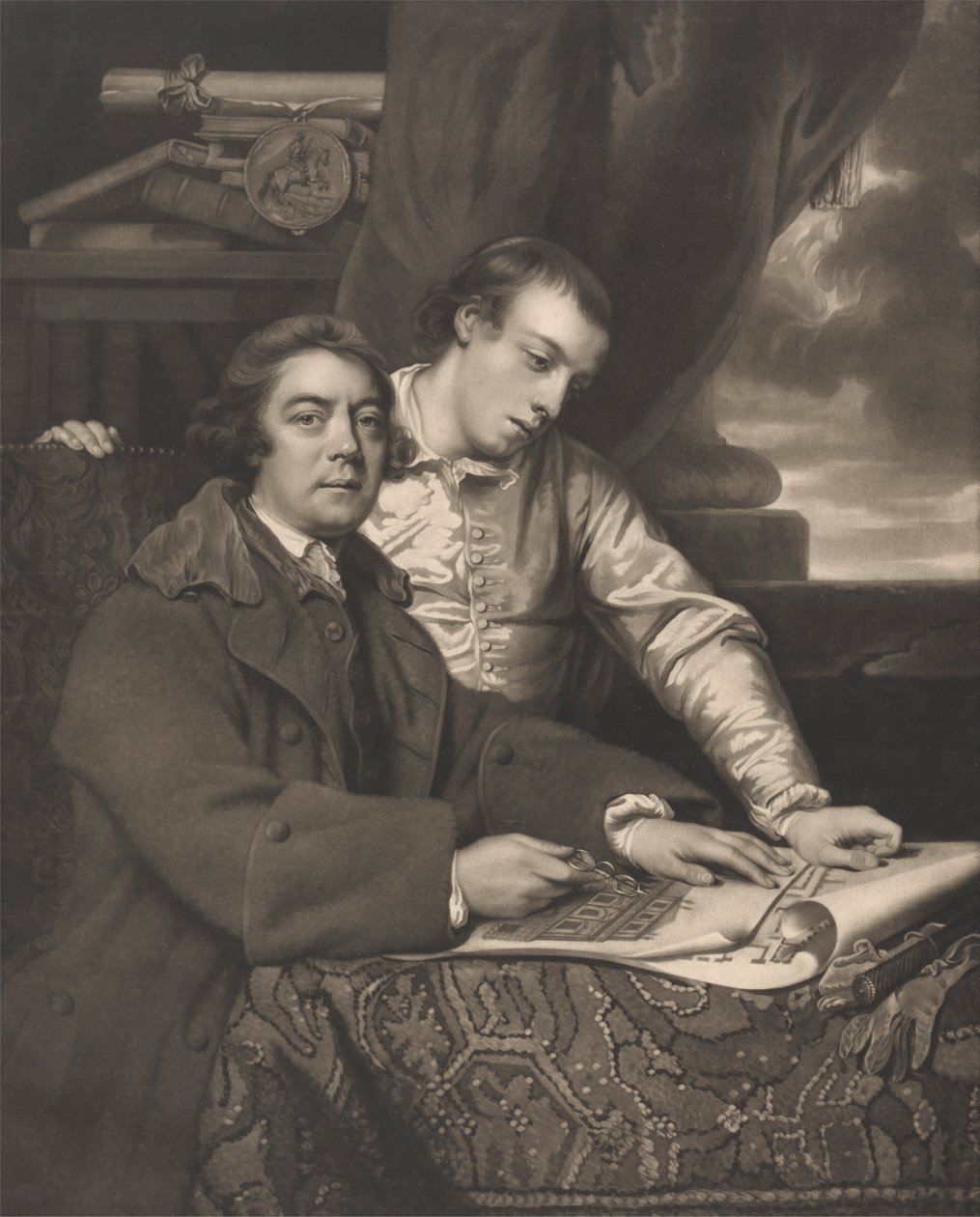 James Paine i jego syn autorstwa James Watson
