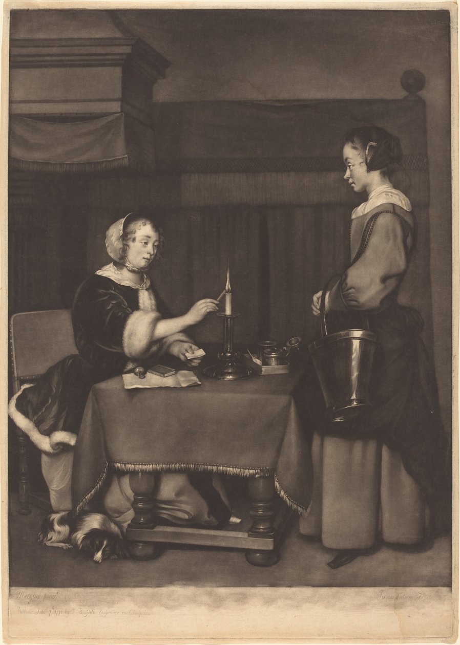 Korespondentka autorstwa James Watson after Gabriel Metsu