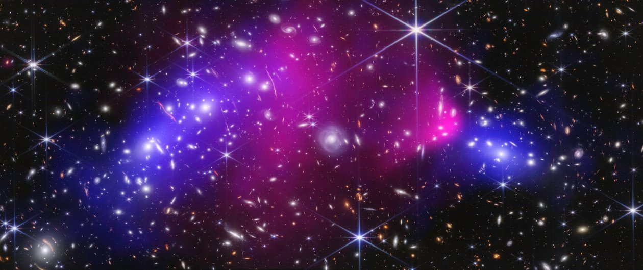 Gromada Bullet (zdjęcie z teleskopów Webb i Chandra) autorstwa James Webb Space Telescope (NASA)