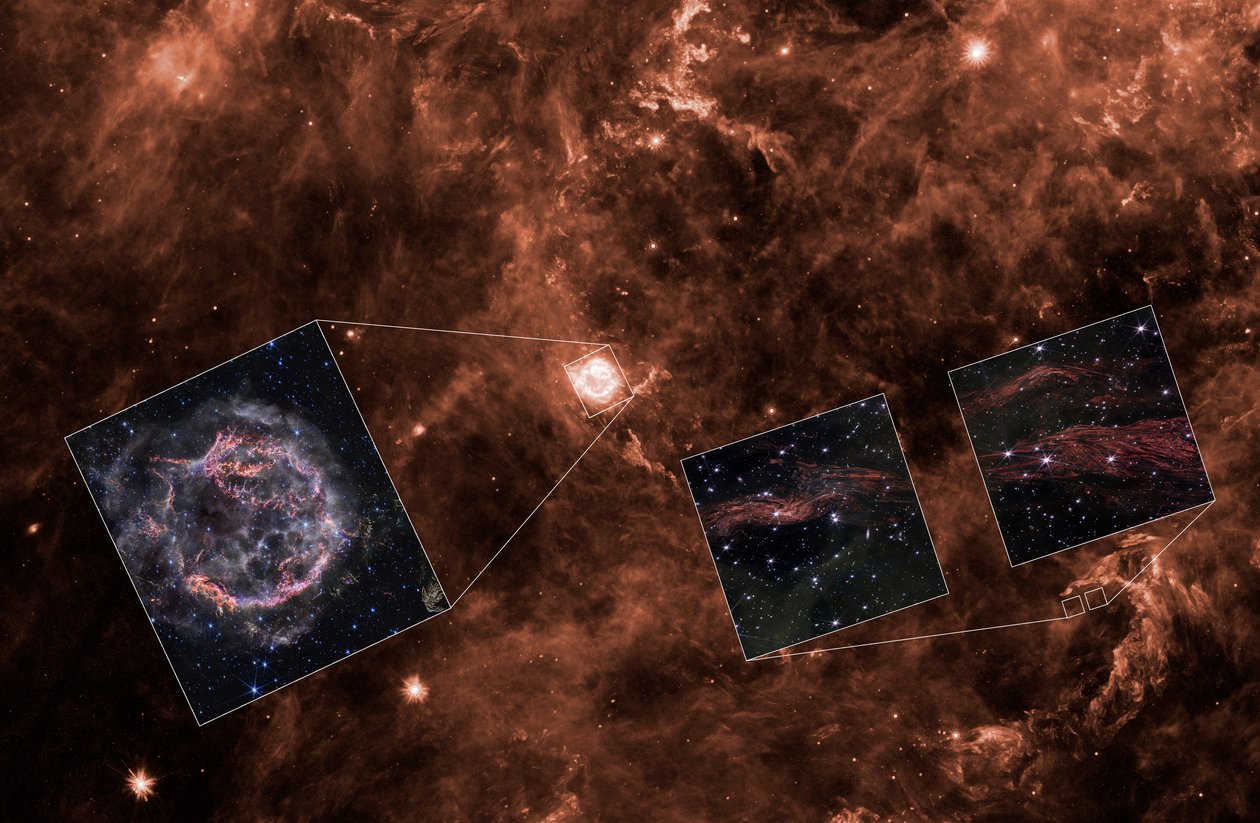 Echa światła z Cassiopeia A (w kontekście teleskopu Spitzera) autorstwa James Webb Space Telescope (NASA)