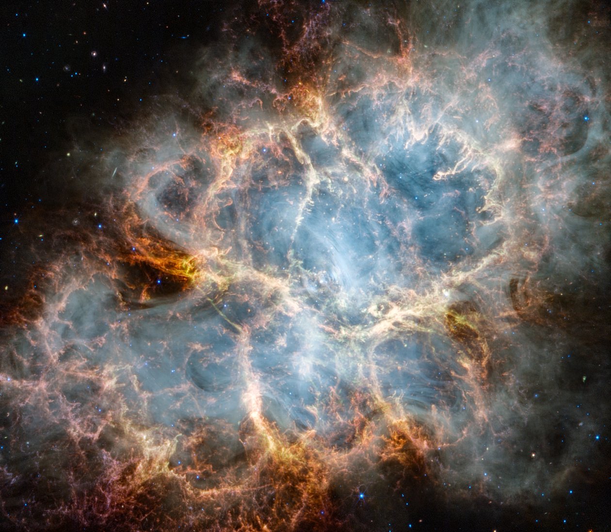 Mgławica Krab (obrazy NIRCam i MIRI) autorstwa James Webb Space Telescope (NASA)