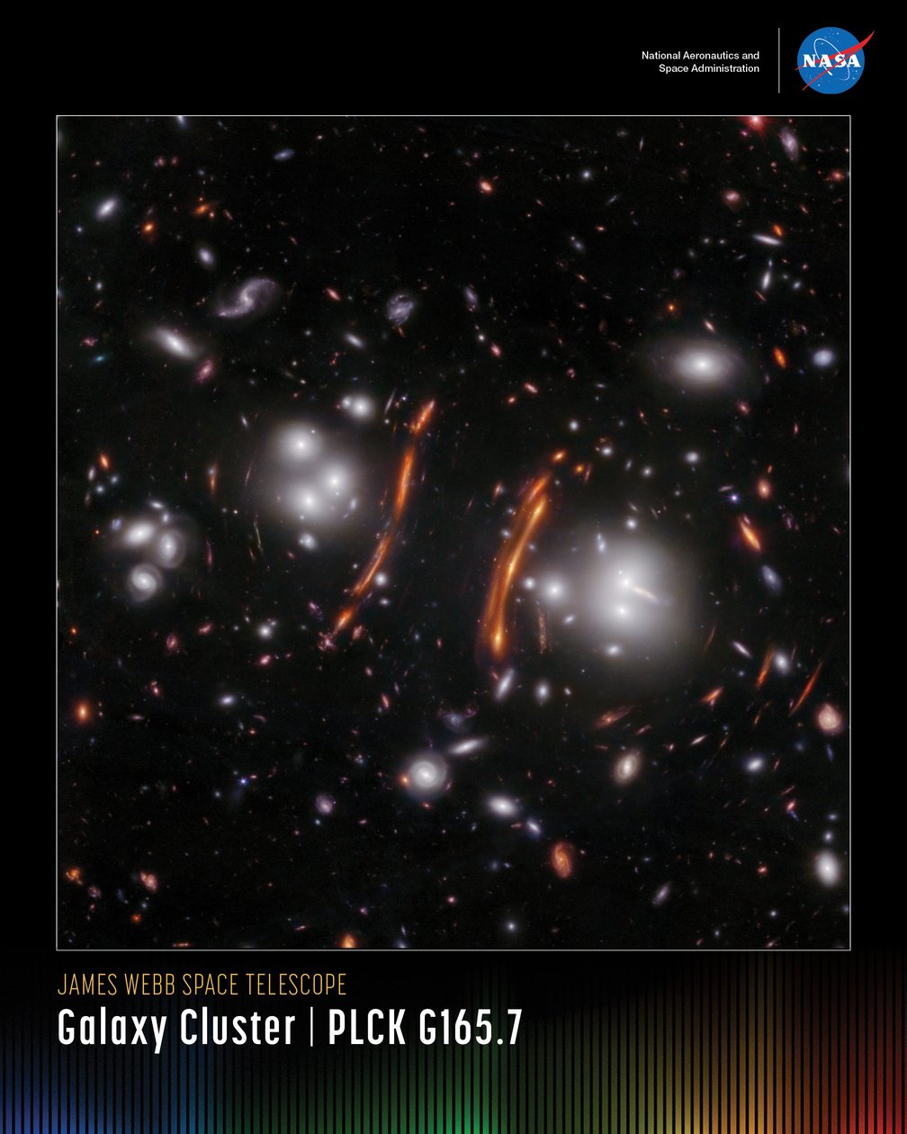 Galaxy Cluster PLCK G165.7 – mini plakat autorstwa James Webb Space Telescope (NASA)