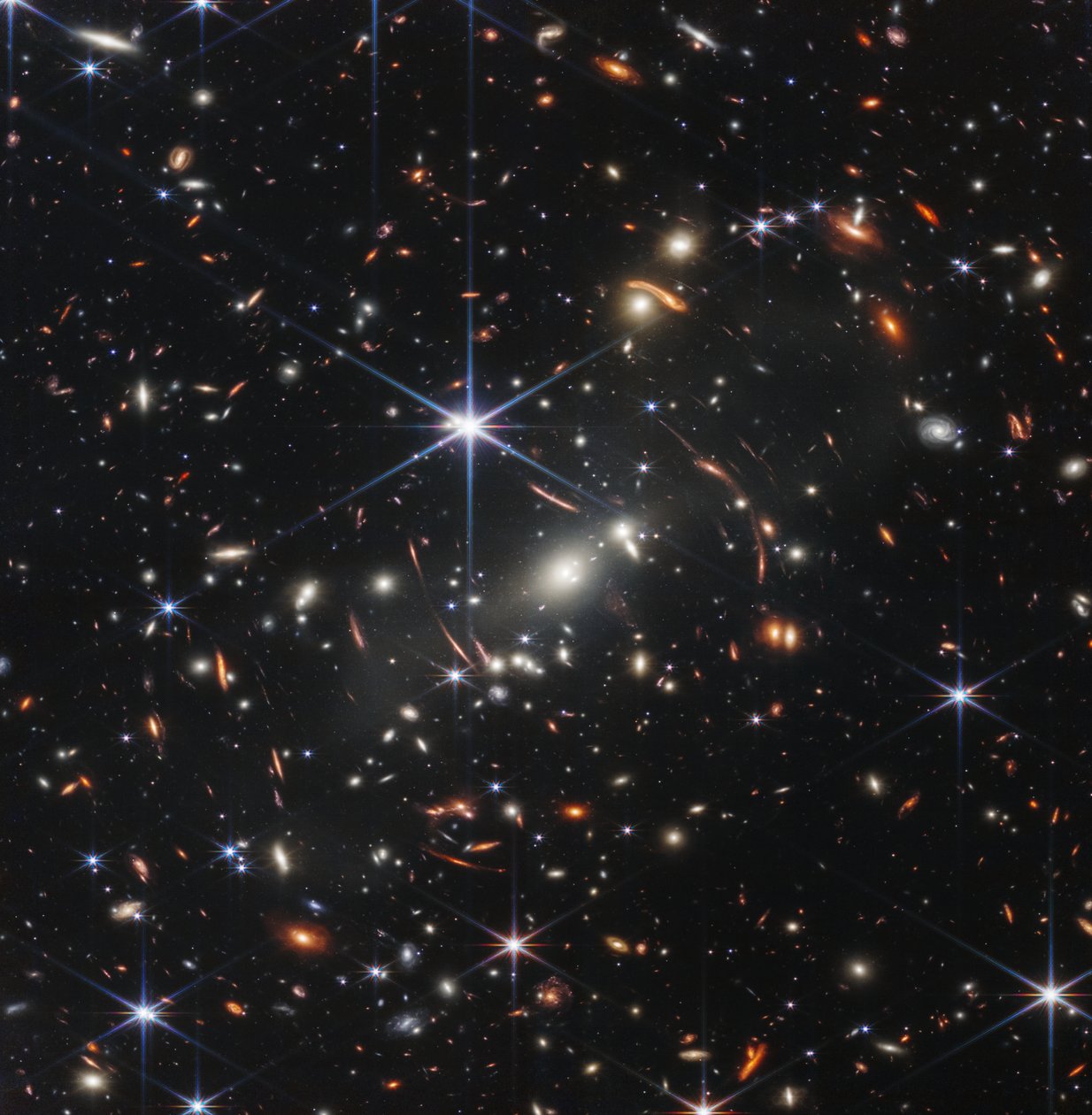 Gromada galaktyk soczewkowania (pierwsze głębokie pole Webba) autorstwa James Webb Space Telescope (NASA)