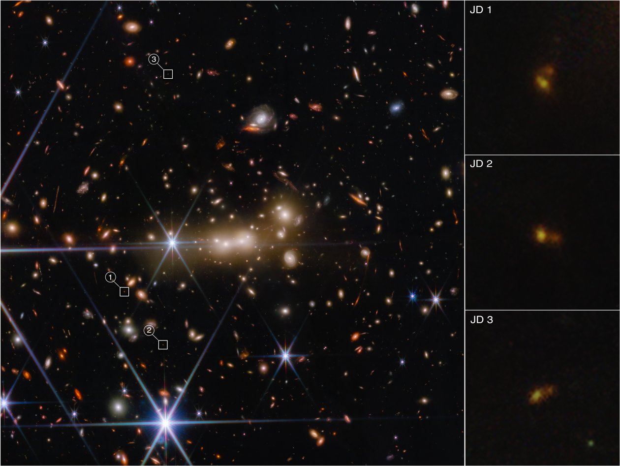 MACS0647 (obraz z kamery NIRCam) autorstwa James Webb Space Telescope (NASA)