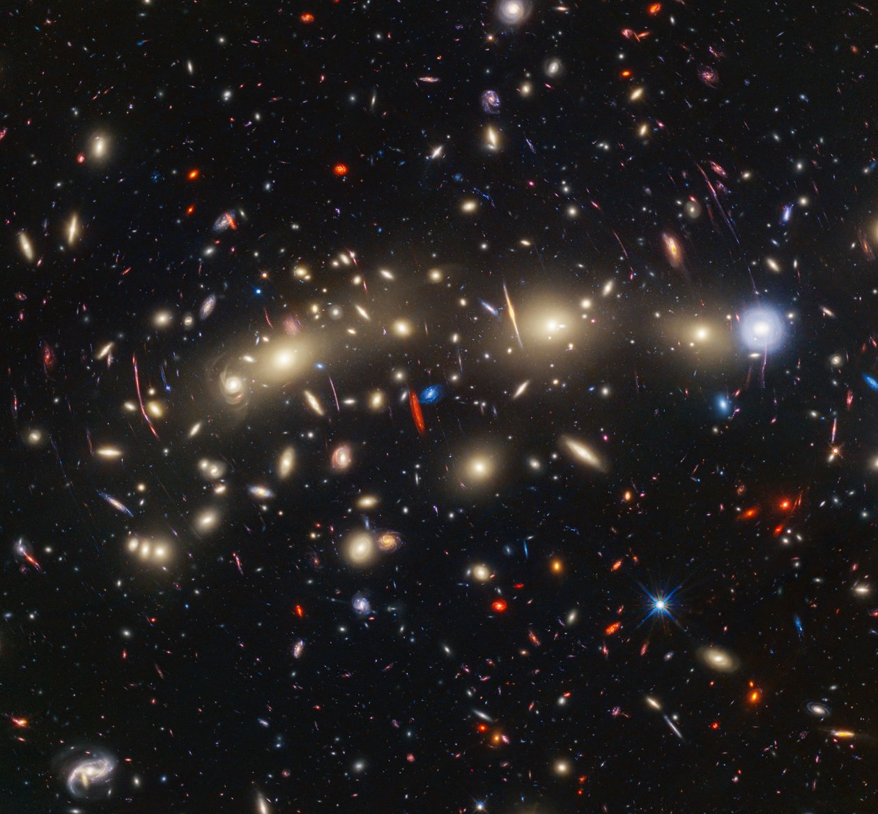 MACS 0416 (Hubble ACS i WFC3 + obraz Webb NIRCam) autorstwa James Webb Space Telescope (NASA)